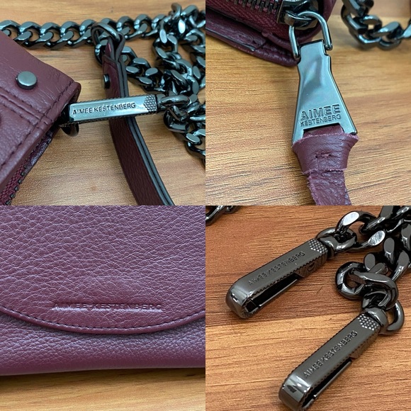 AIMEE KESTENBERG Delancey Wallet on A Chain In Oxblood Leather Chain Wallet - Picture 15 of 16